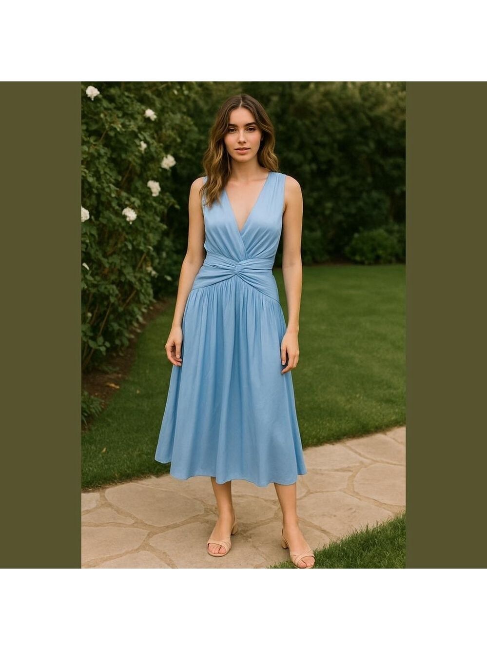 Revolve Divine Heritage Midi V Neck Dress